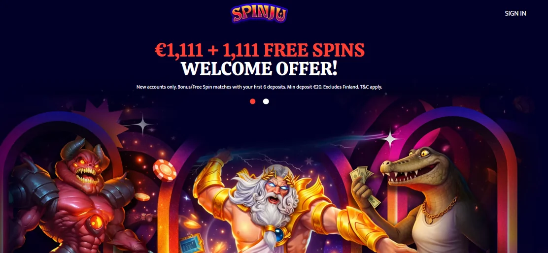 Hämta välkomstbonus hos Spinju Casino